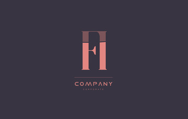 fi f i pink vintage retro letter company logo icon design
