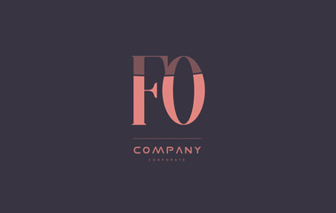 fo f o pink vintage retro letter company logo icon design