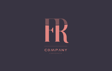 fr f r pink vintage retro letter company logo icon design