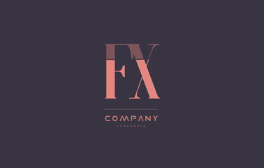 fx f x pink vintage retro letter company logo icon design