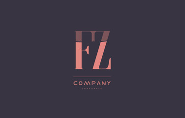 fz f z  pink vintage retro letter company logo icon design