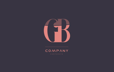 gb g b pink vintage retro letter company logo icon design