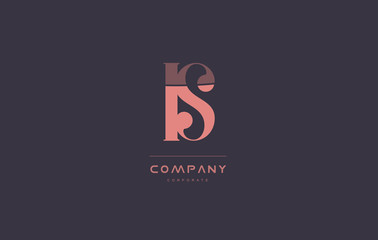 is i s pink vintage retro letter company logo icon design