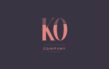 Fototapeta na wymiar ko k o pink vintage retro letter company logo icon design