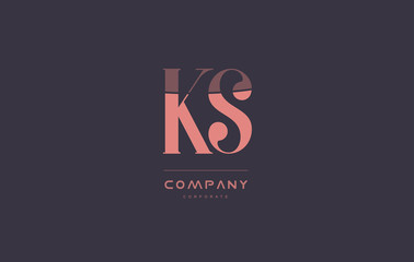 Fototapeta na wymiar ks k s pink vintage retro letter company logo icon design