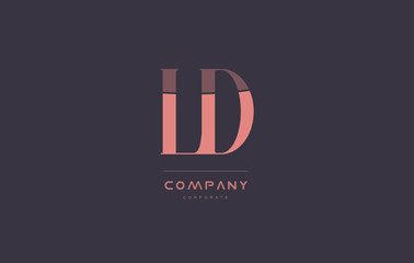ld l d pink vintage retro letter company logo icon design