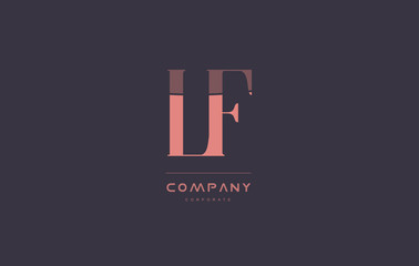 lf l f pink vintage retro letter company logo icon design