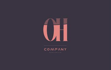Fototapeta na wymiar oh o h pink vintage retro letter company logo icon design