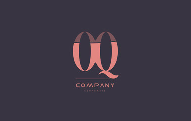 oq o q pink vintage retro letter company logo icon design