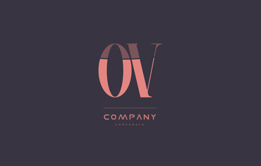 ov o v pink vintage retro letter company logo icon design