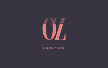 oz o z pink vintage retro letter company logo icon design