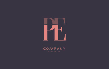 pe p e pink vintage retro letter company logo icon design
