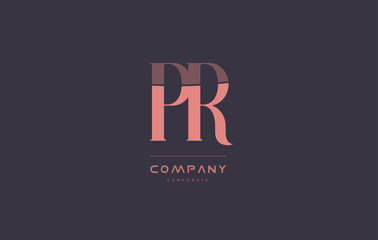 pr p r pink vintage retro letter company logo icon design