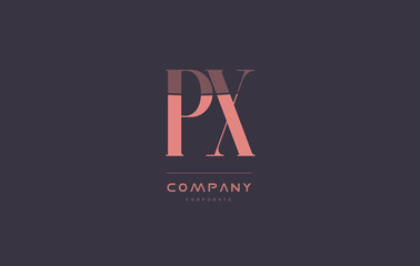 px p x pink vintage retro letter company logo icon design
