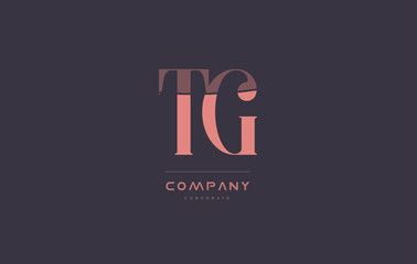 tg t g pink vintage retro letter company logo icon design