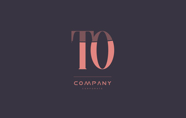 Fototapeta na wymiar to t o pink vintage retro letter company logo icon design