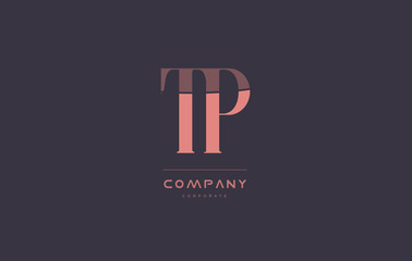 tp t p pink vintage retro letter company logo icon design