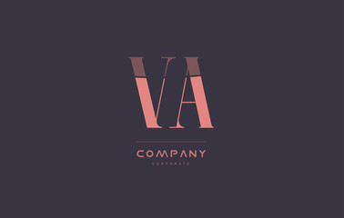 va v a pink vintage retro letter company logo icon design