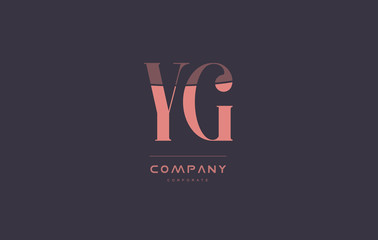 Fototapeta na wymiar yg y g pink vintage retro letter company logo icon design