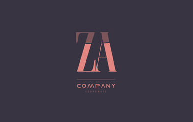 Fototapeta premium za z a pink vintage retro letter company logo icon design