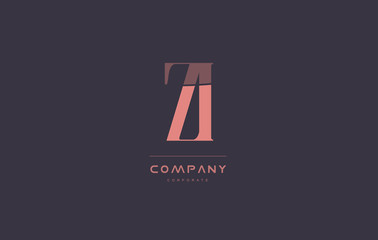 zi z i pink vintage retro letter company logo icon design