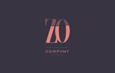 Fototapeta na wymiar zo z o pink vintage retro letter company logo icon design
