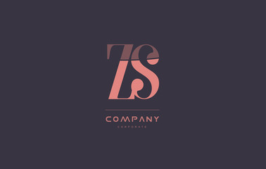 Fototapeta na wymiar zs z s pink vintage retro letter company logo icon design