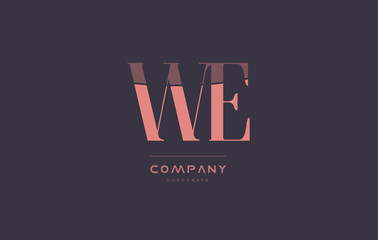we w e pink vintage retro letter company logo icon design