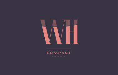 wh w h pink vintage retro letter company logo icon design