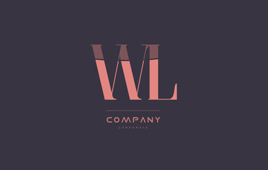 Fototapeta na wymiar wl w l pink vintage retro letter company logo icon design