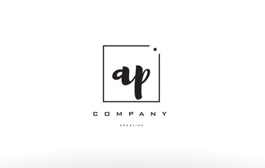 ap a p hand writing letter company logo icon design