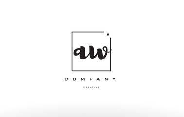 aw a w hand writing letter company logo icon design