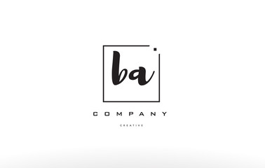 ba b a hand writing letter company logo icon design