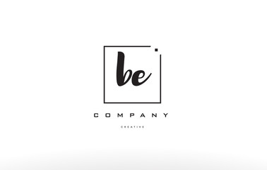 be b e hand writing letter company logo icon design