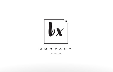 bx b x hand writing letter company logo icon design
