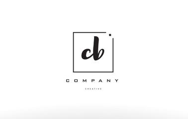 cb c b hand writing letter company logo icon design