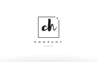 ch c h hand writing letter company logo icon design