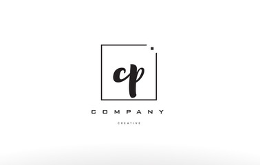 cp c p hand writing letter company logo icon design