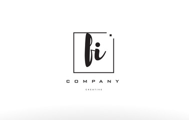 fi f i hand writing letter company logo icon design