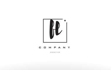 fl f l hand writing letter company logo icon design
