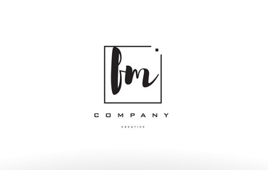 fm f m hand writing letter company logo icon design
