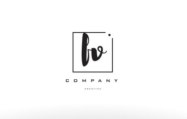 fv f v hand writing letter company logo icon design