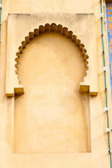   yellow window in morocco africa old construction and brown wall