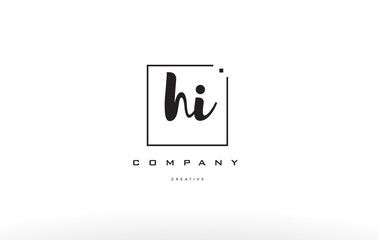 hi h i hand writing letter company logo icon design