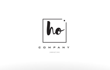 ho h o hand writing letter company logo icon design