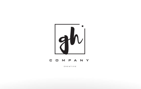 gh g h hand writing letter company logo icon design