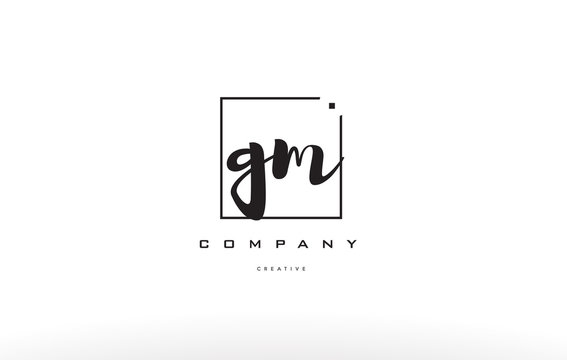 gm g m hand writing letter company logo icon design