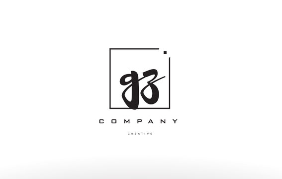 gz g z hand writing letter company logo icon design