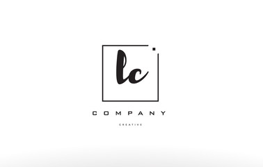 lc l c hand writing letter company logo icon design