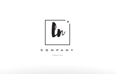 ln l n hand writing letter company logo icon design